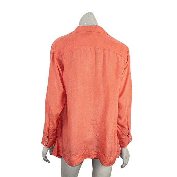 Sundance Catalog Women's Silk Cowl Neck Blouse Size Medium coral - Picture 6 of 7